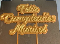Topper para tartas, nombre Marisol