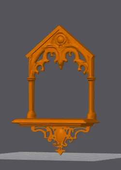 Weathered Old Gothic Shelf or Mirror Frame