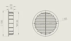 garage ventilation grille Garagen Lüftungsgitter 90mm