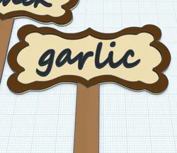 Garden tag - garlic/česnek