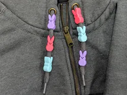 Peep Easter Bunny Hoodie Drawstring Beads