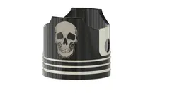 Piston with skull emboss