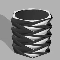 3D printer bestanden | 3MF | Pot Hexagon Crease