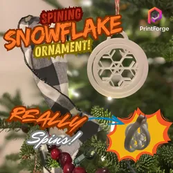 Free Home Decorations & Ornaments STL Download - Spinning Snowflake Ornamentby PrintForge Official