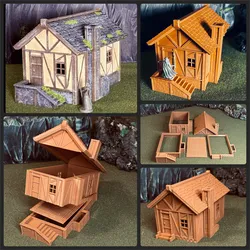 Modular Medieval RPG House FDM-Friendly D&D Terrain