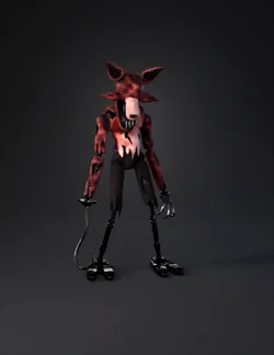 Animatronic wolf like creature with sharp teeth red rusted armor elo