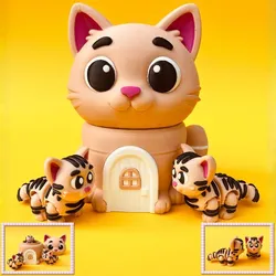 Articulated Cat And House Storage Box