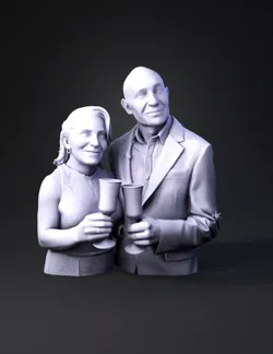 couple wearing formal attire toasting with champagne glasses