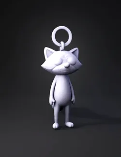 Create a 3D printable keychain figure of Rigby from Regular Show max