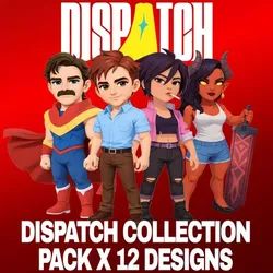 Dispatch chibi Collection Pack x 12 designs (11 characters and special Dispatch base/stand)