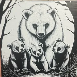 Fișiere pentru imprimante 3D | Fișier 3MF | Bear & Cubs v2 Hueforge 200x200