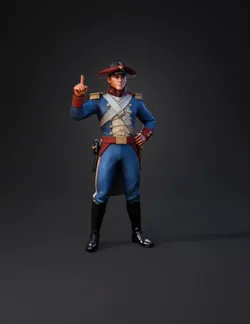 Haz el modelo de un soldado de 1800 de la batalla de rivas en costa ri