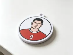 Lewandowski llavero colgante - estrella de fútbol llavero imán de nevera - Copa del Mundo 2026 Estados Unidos-Canadá-México - Modelo de impresión 3D gratuito