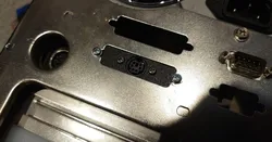 PS/2 panel-mount socket to DB25 adaptor plate