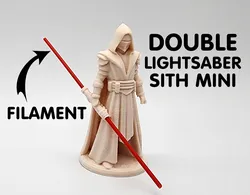 Double-Lightsaber Sith Miniature w/Filament Lightsabers