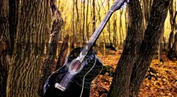 Gitar ve Orman Manzarası Lithophane