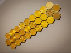 Hex infill and surface sample holder wall art