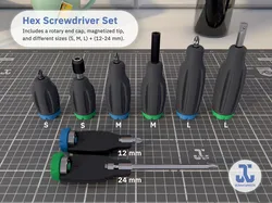 Hex Screwdriver Set (S, M, L) + (12mm, 24mm)