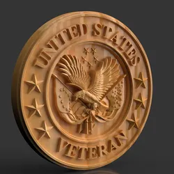 Badges & Coins STL تنزيل - Emblem USA Veterans - Ha333aP