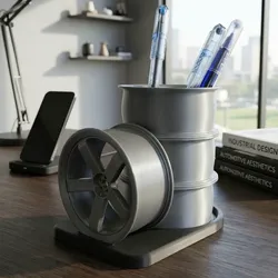 3D printer bestanden | 3MF | Wheel shaped pen holder