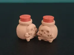 Atrezzo miniatura de botella de poción de calavera - Modelo de impresión 3D gratuito