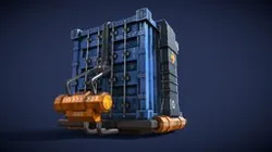 Futuristic cargo container Low-Poly