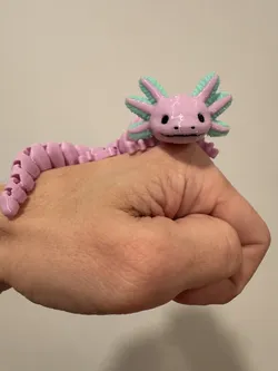 Multicolor articulated axolotl w/ articulated limbs