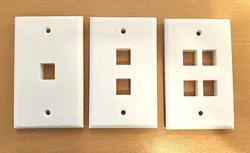 Ethernet Outlet Plate for Keystone Ethernet Coupler or Jack