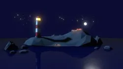 Lighthouse & Village - LowPoly Scene