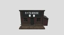 Low Poly Wild West Bath House