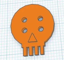 A skull button from tinkercad