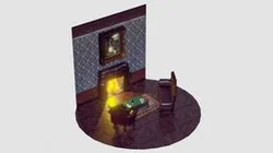 Baroque Interior with Fireplace