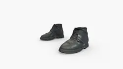 Black Leather Ankle Combat Boots