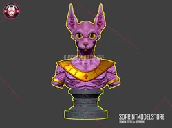 Other STL Download - Beerus Sphynx Cat Miniature Bust Sculpture Toyby 3DPRINTMODELSTORE