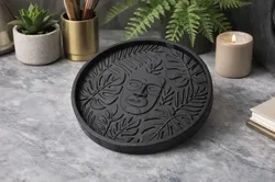 Tiki Botanical Trinket Tray with Leaf Patterns