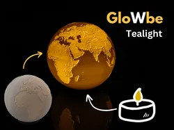 Earth Lithophane Globe for tealights