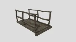 Forest wooden path-bridge tile