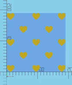 Fișiere pentru imprimante 3D | Fișier 3MF | Test de nivel al patului de imprimare 190 x 190 mm inimi (cu o gaură).