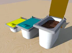 Foldable lid for GN 1/4 containers - food or bio waste storage