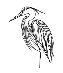 Linear wall art: Five very simple herons