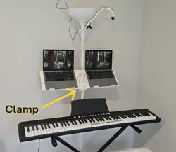 Clamp for holding a shelf attached to a floor lamp (Heavy Duty)