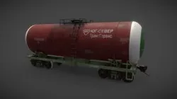 Old Russian Tank Wagon Low-poly 3D model