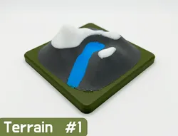 TERRAIN #1 / Snowy Mountains with River