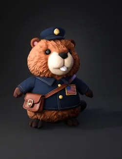 Adorable plush stuffed animal beaver postal worker premium soft toy d