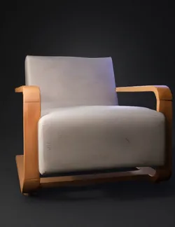 armchair with grey upholstery and wooden frame plush cushions modern