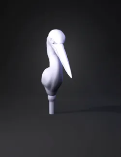 create a model of heron on head of the staff beak of heron is placed
