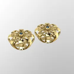 🌸Elegant Floral Cage Stud Earrings –  💎Modern Luxury Jewelry STL