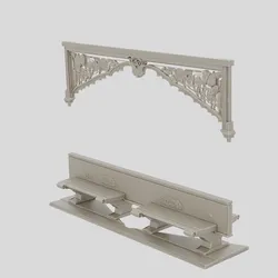 Fantasy Wooden Chapel Pew for 3D print