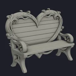 Love Bench – heart-shaped gothic bench