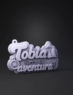 Tobia tierra de aventura logo sticker line art with compass pine tree
